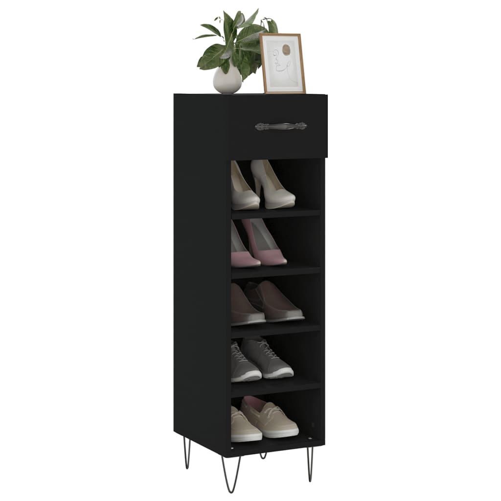 Vidaxx zapatero 30x35x105 cm acabado madera negro