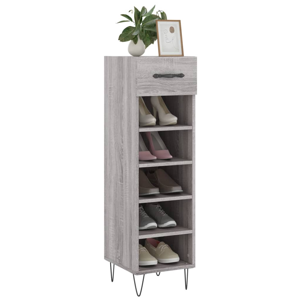 Vidaxx zapatero 30x35x105 cm madera contrachapada color roble sonoma gris