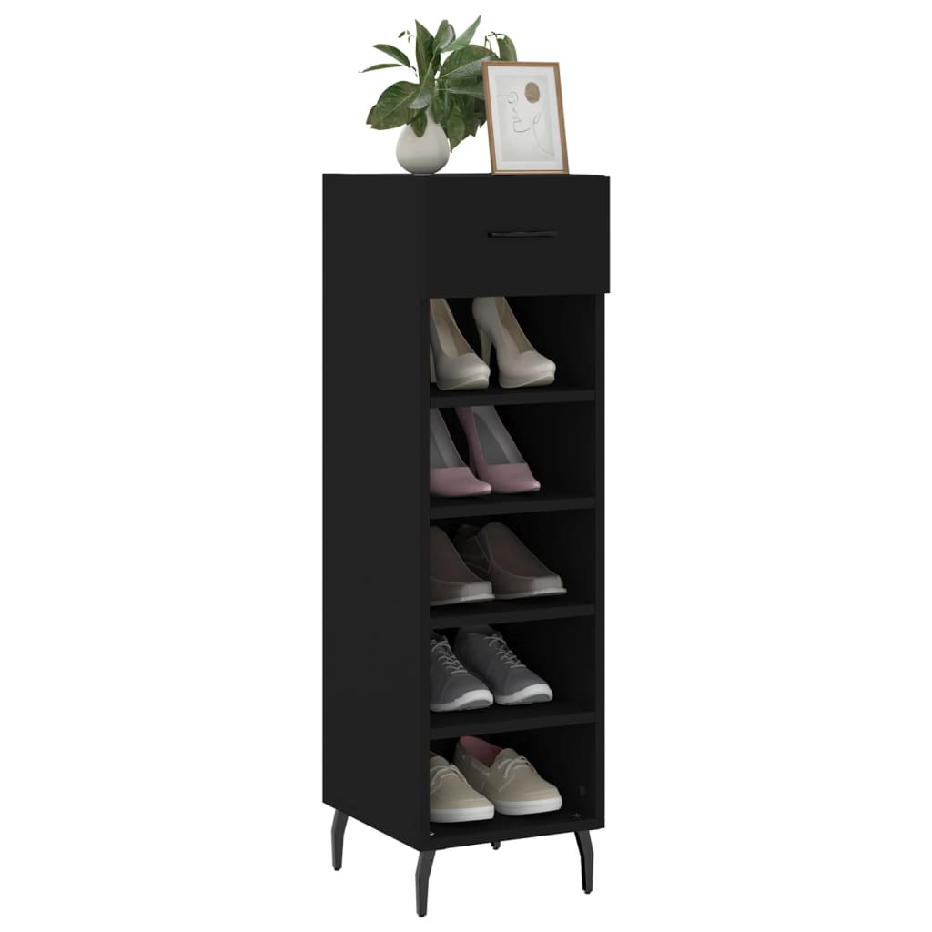 Scarpiera Vidaxx 30x35x105 cm rifinita in legno nero