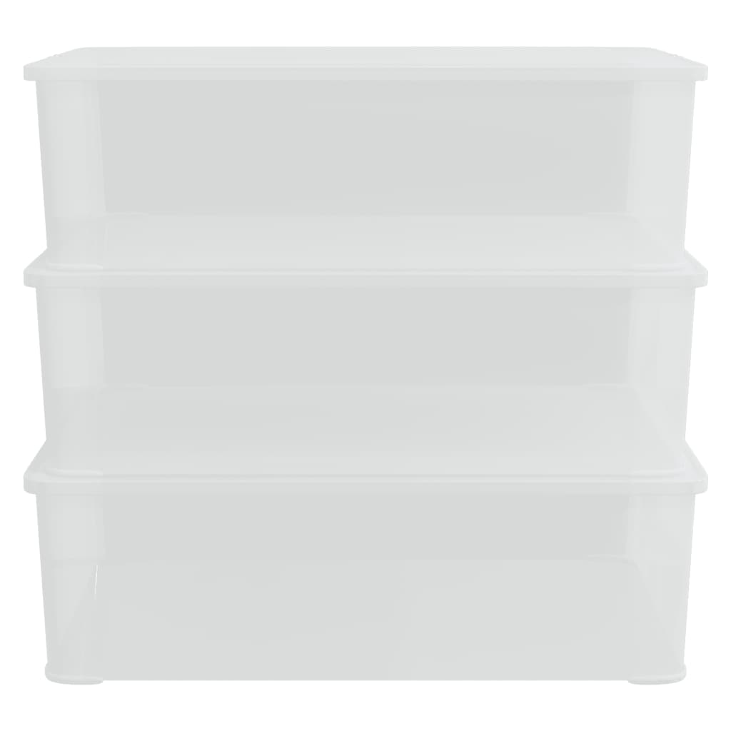 Cajas de almacenamiento de Vidaxl plástico 3 st apilable 25 l