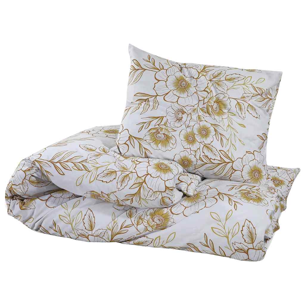 Vidaxl Duvet Crossing Set set 200x200 cm di cotone bianco e marrone