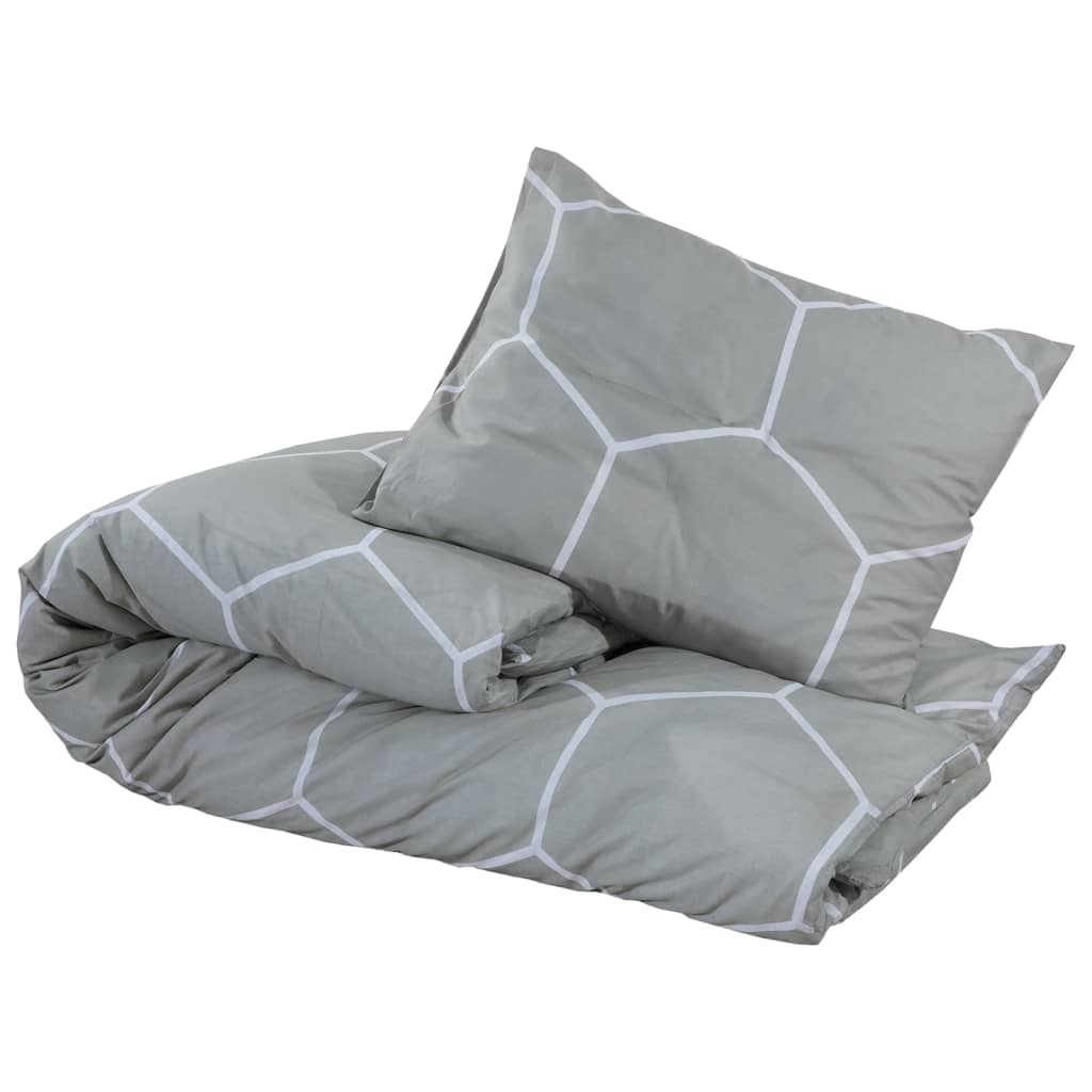 Set de cruce de edredón de Vidaxl 155x220 cm de algodón gris