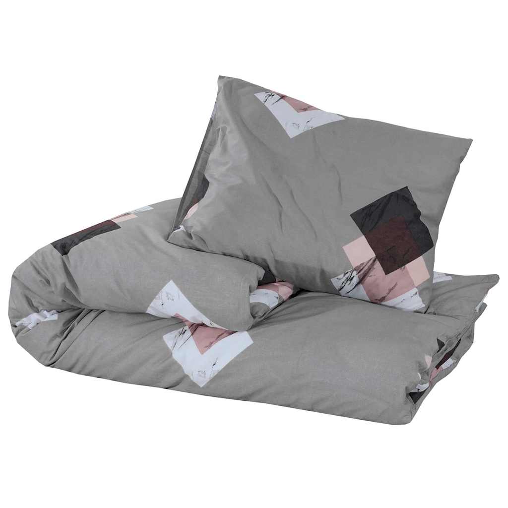 Set de cruce de edredón de Vidaxl 155x220 cm de algodón gris