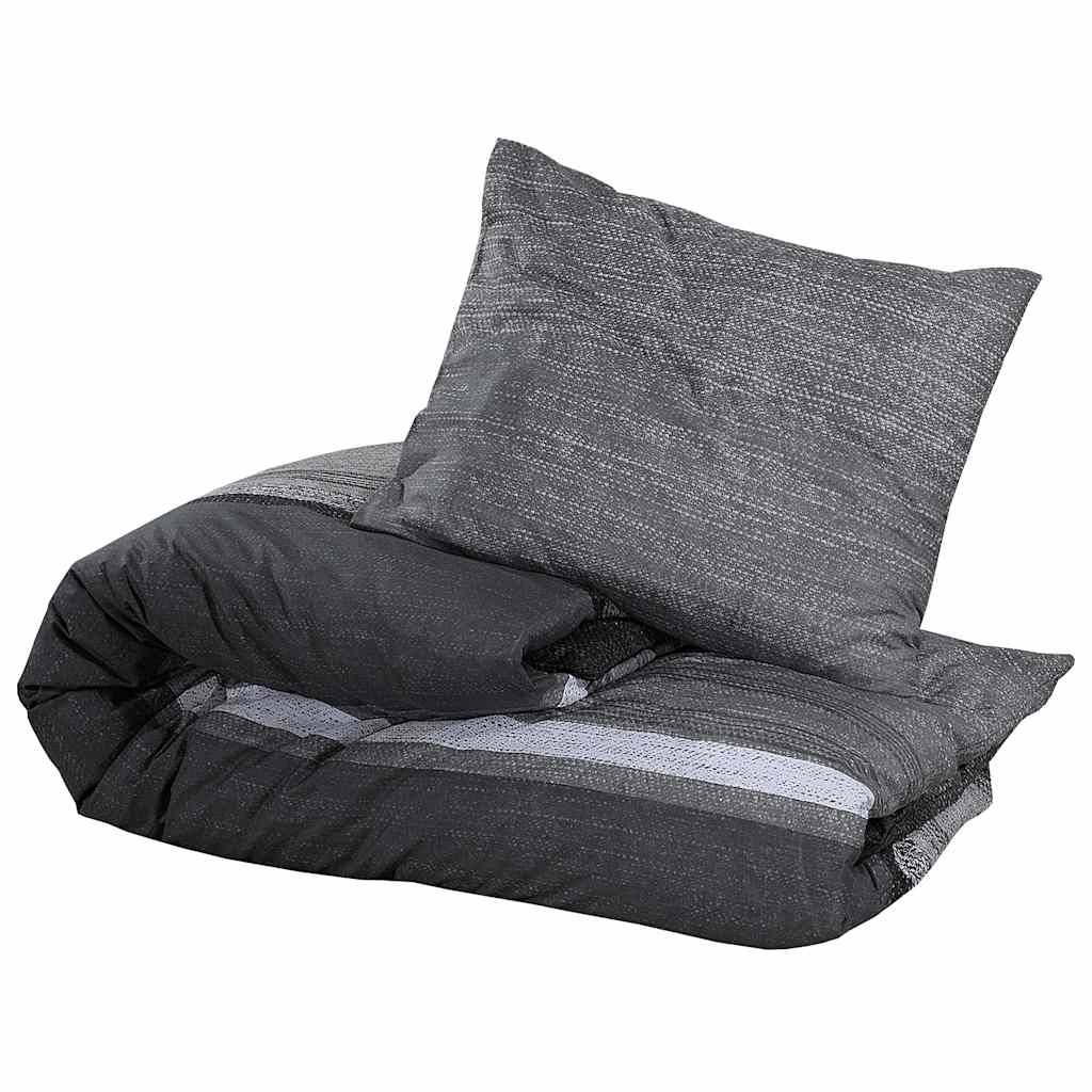 Vidaxl nuvial overray set 200x200 cm de algodón gris oscuro