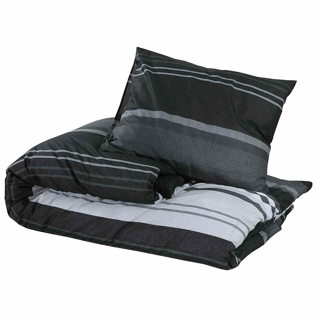Set di coperture per piumini Vidaxl 155x220 cm in bianco e nero