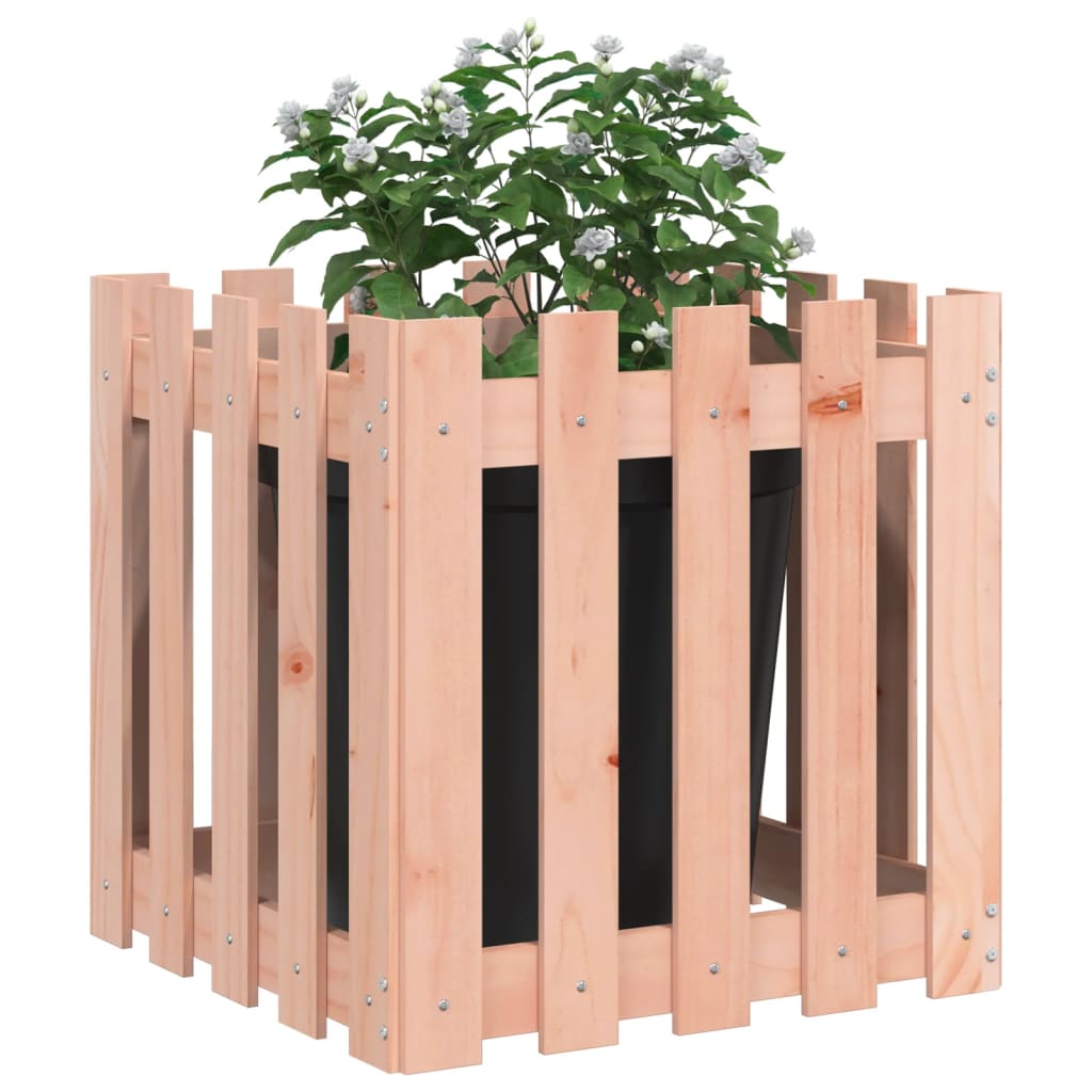 Vidaxl Planning Box con diseño de cerca 50x50x50 cm Douglhout sólido