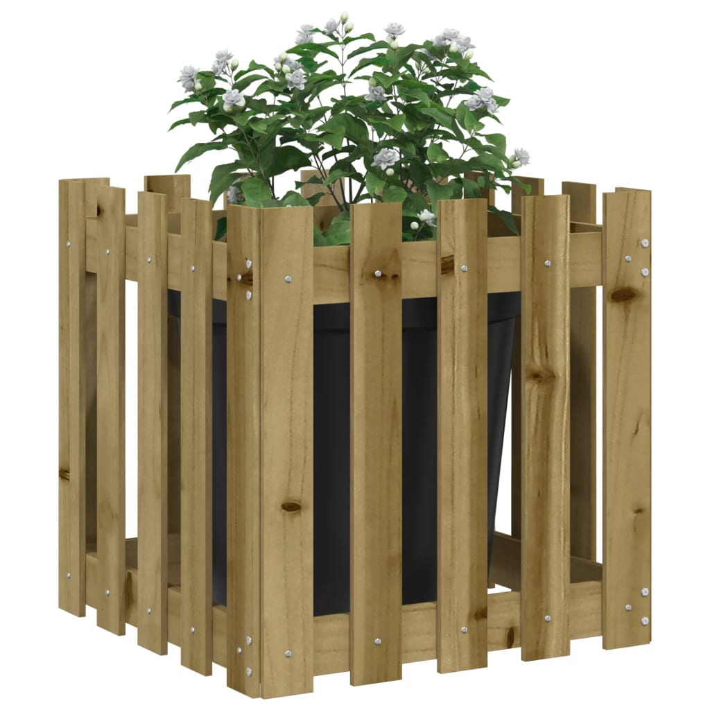 Plantilla Vidaxl con cercas 50x50x50 cm Pine impregnado