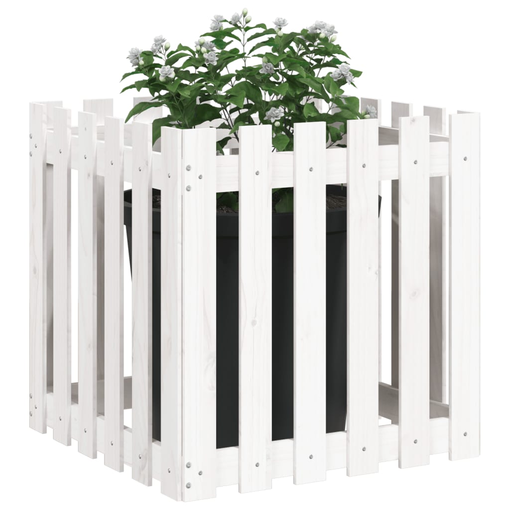 Vidaxl Planning Box con esgrima 60x60x60 cm de pino sólido White