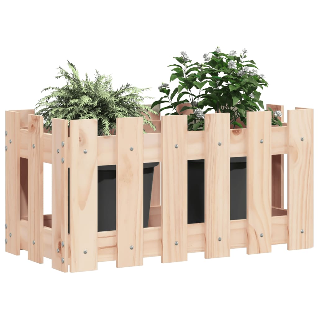 Caja de planificación Vidaxl con diseño de valla 60x30x30 cm de pino sólido
