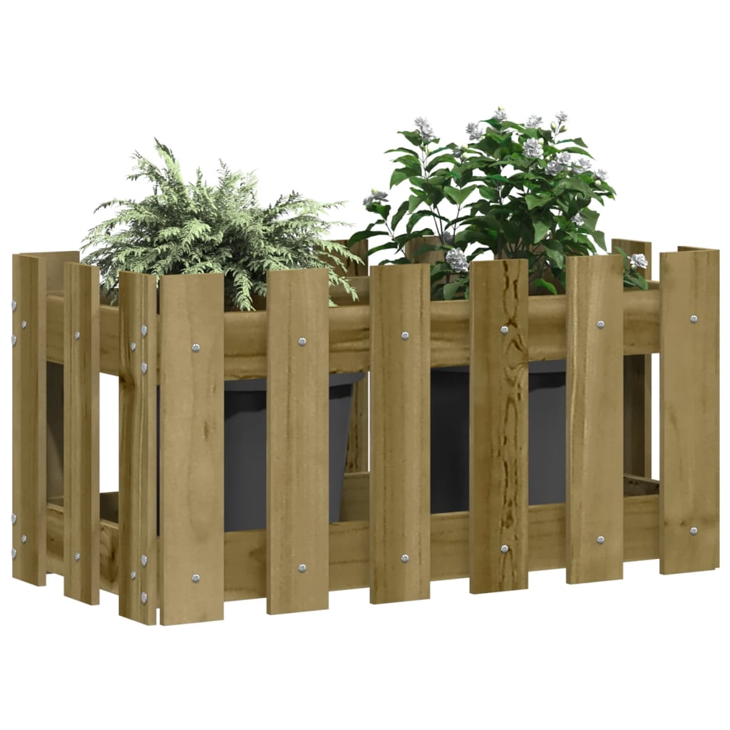 Plantador Vidaxl con cercas 60x30x30 cm de madera de pino impregnada