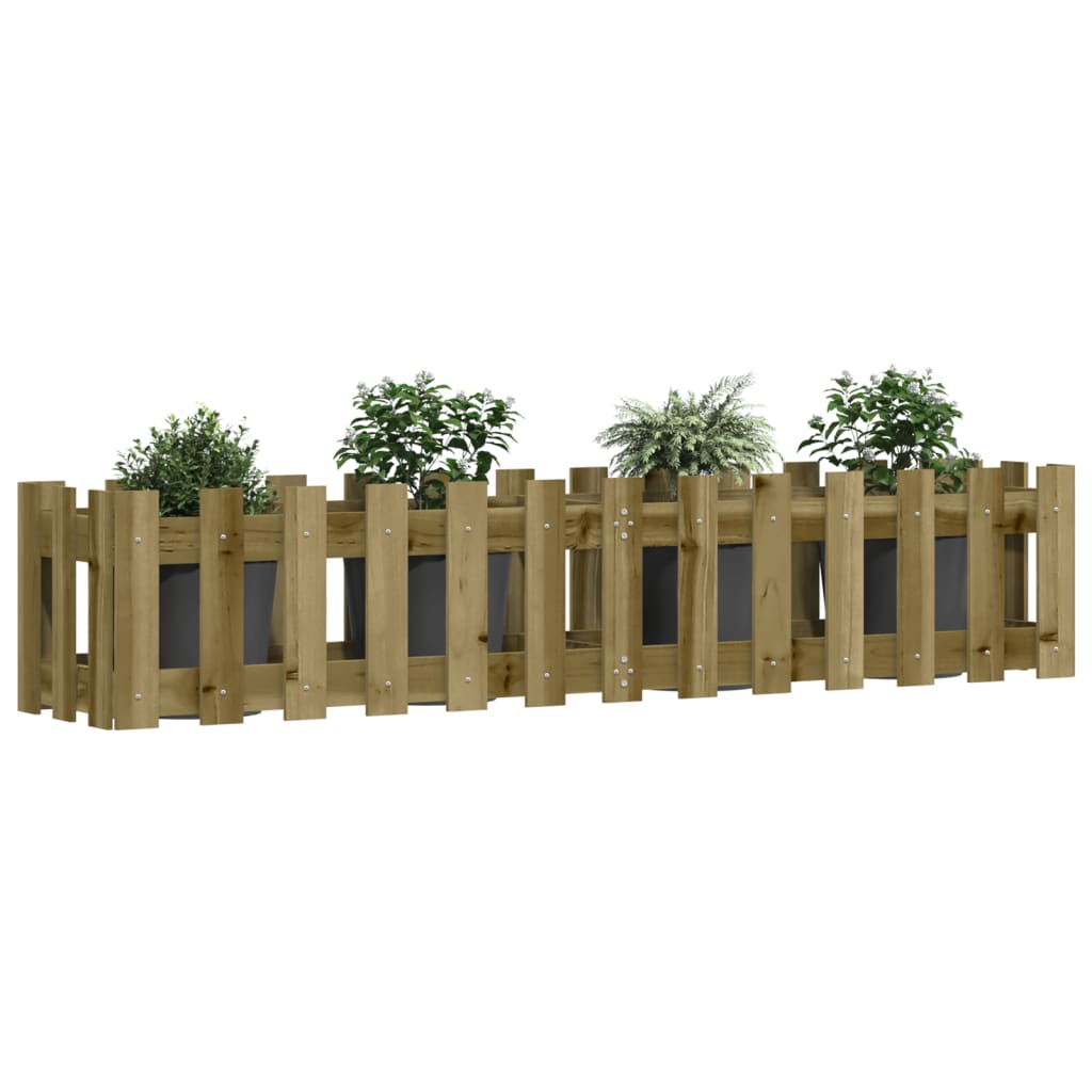 Vidaxl Planter aumentó el diseño HEK 150x30x30 cm de madera impregnada