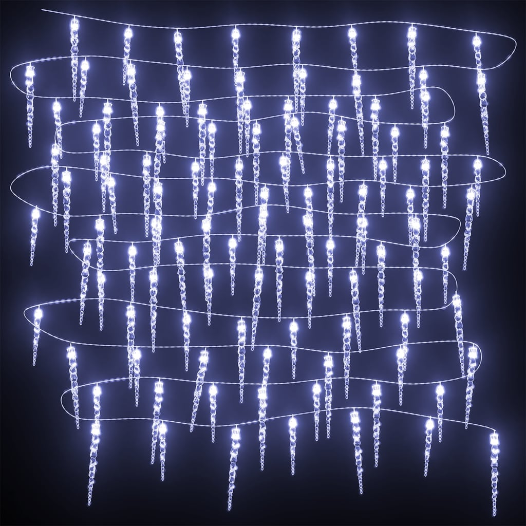 Vidaxl Iluminación navideña ICules 200 LED blancos fríos de 20 m PVC acrílico