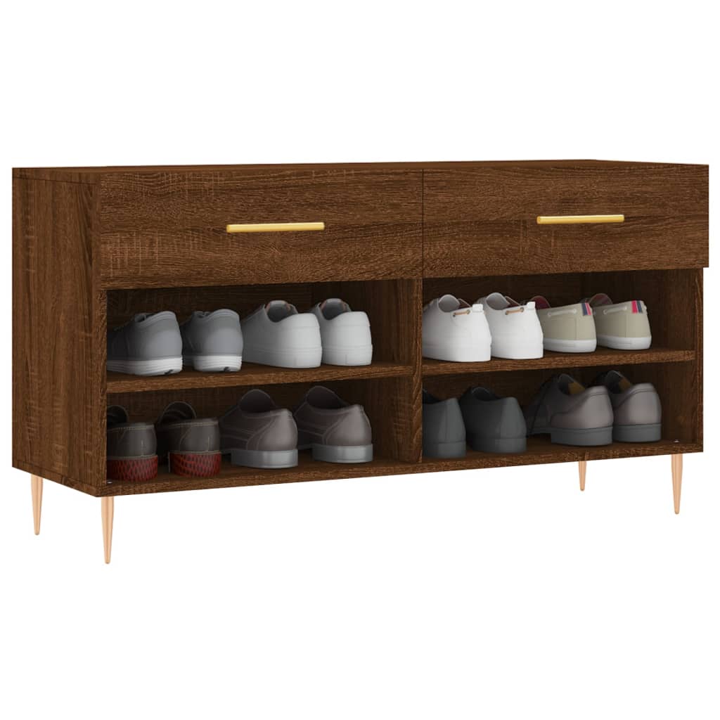 Sofá de zapatos Vidaxl 102x35x55 cm de madera procesada sonoma de roble coloreado
