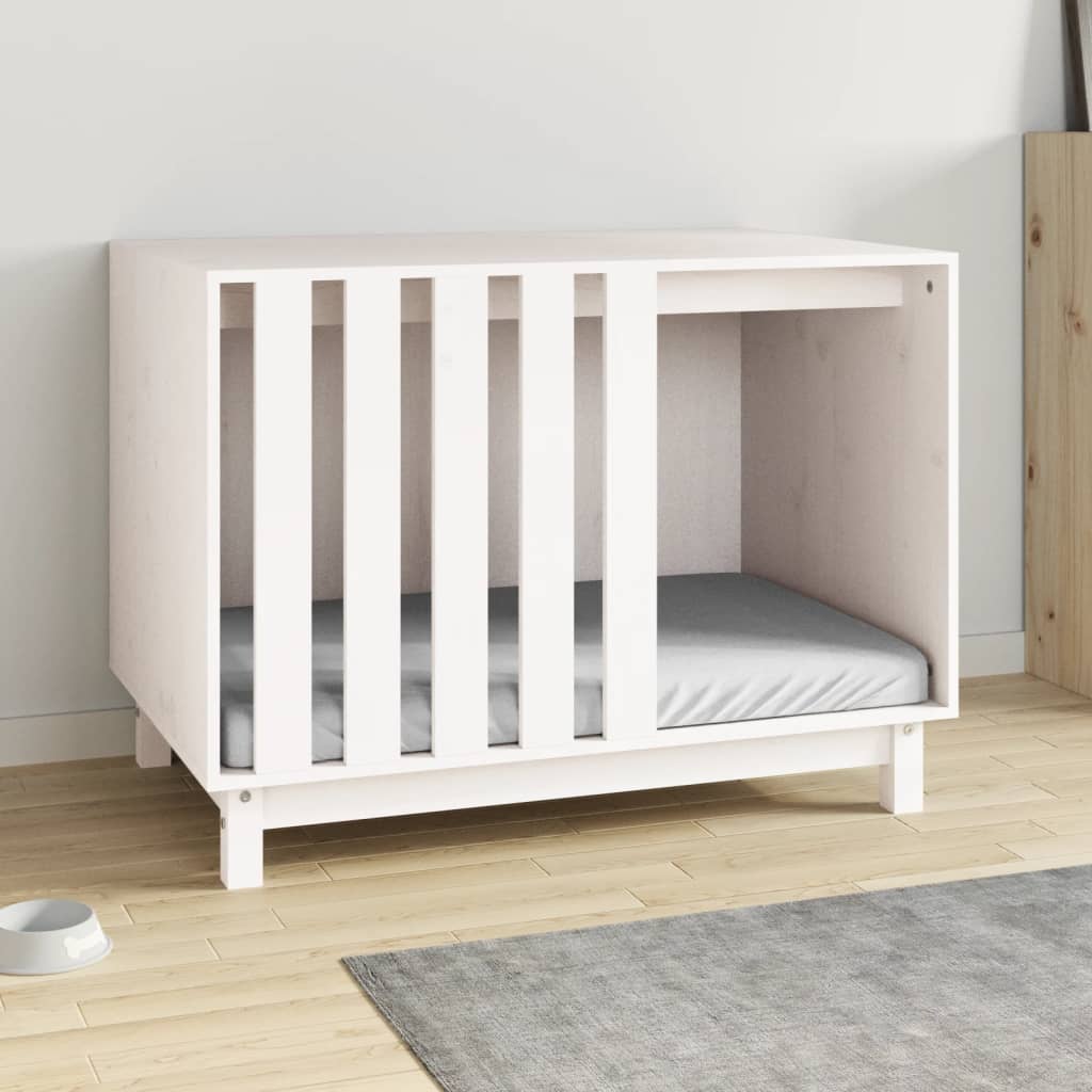 Vidaxl Dog Loft 90x60x67 cm Pino solido bianco