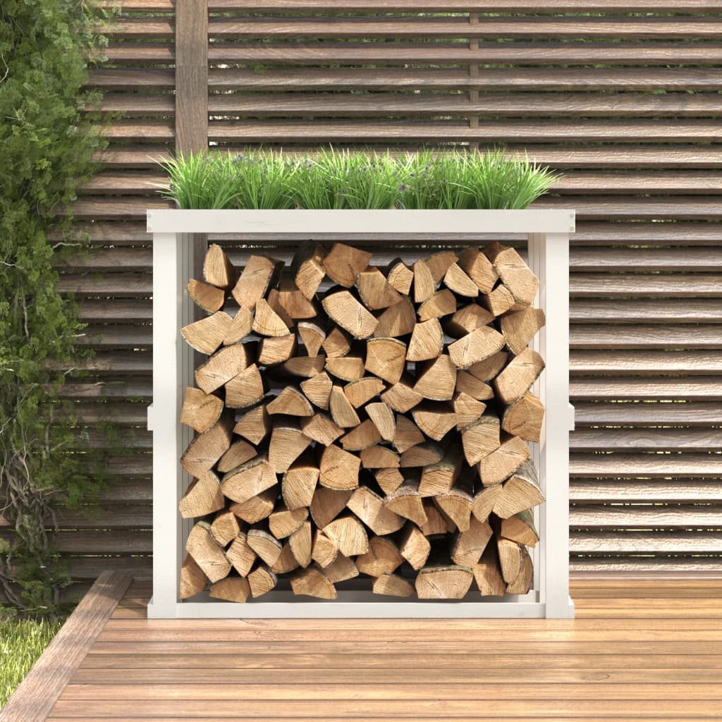 Vidaxx leñero de madera 108x52x106 cm madera maciza de pino blanco