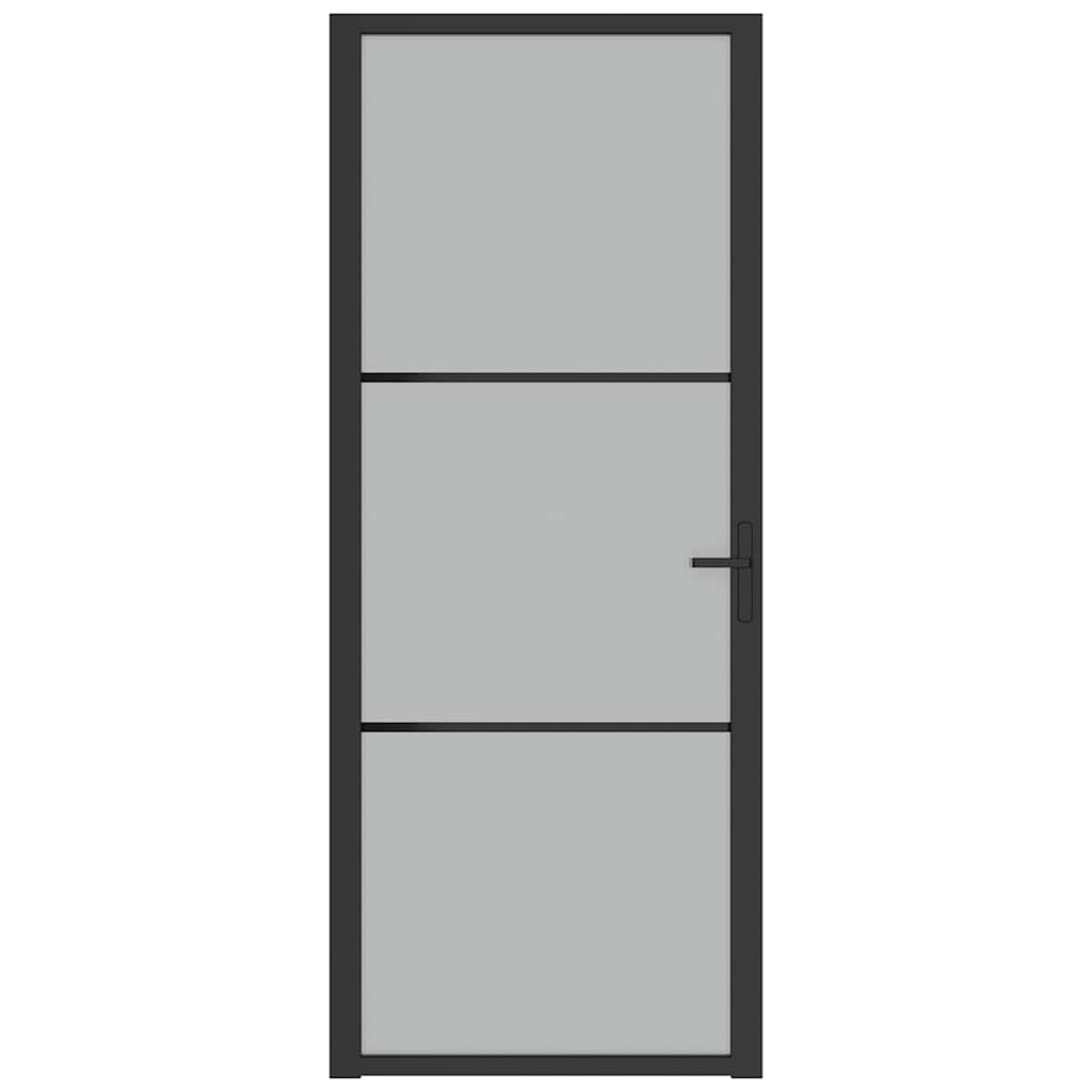Vidaxl Porta interna 83x201,5 cm vetro Matt e nero in alluminio