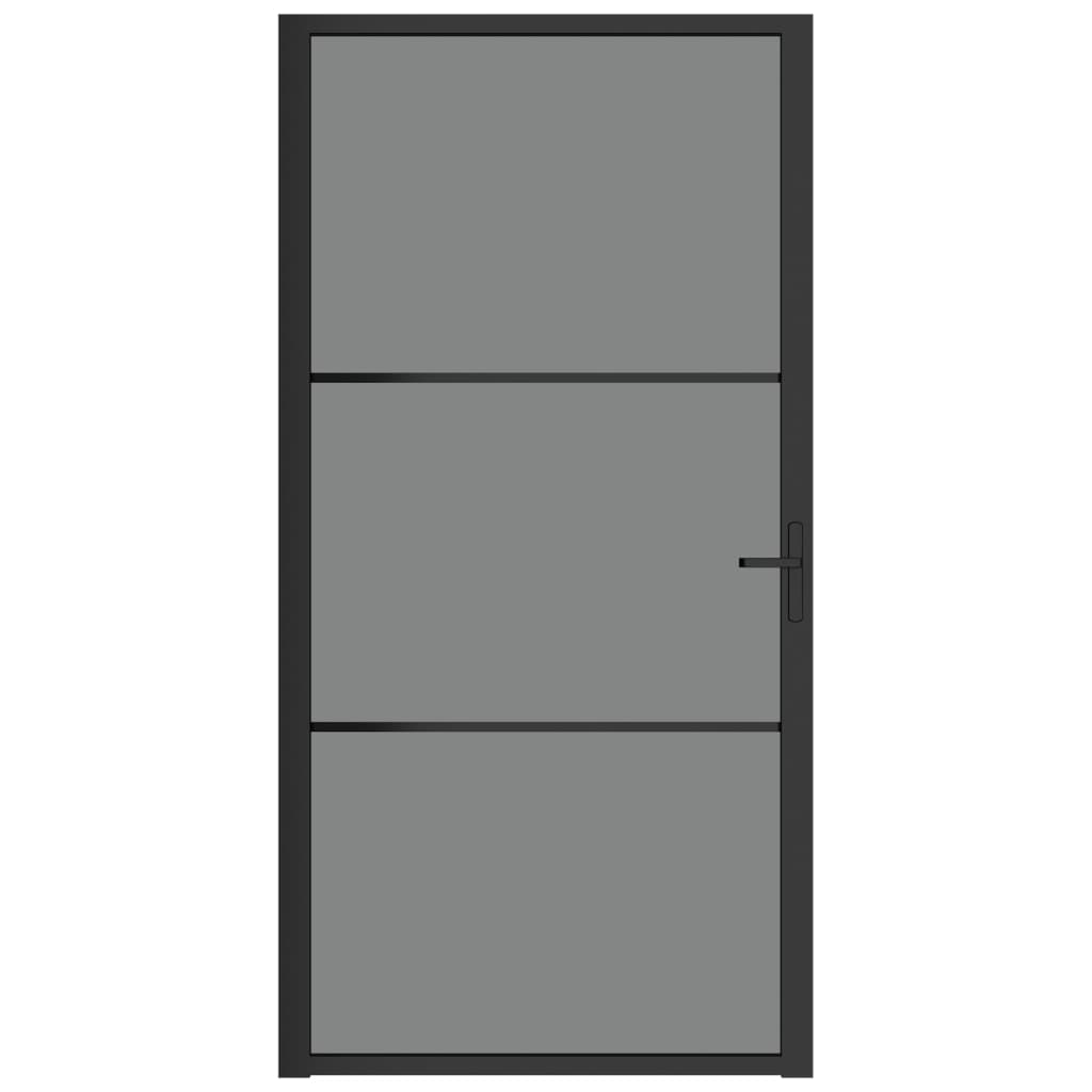 Vidaxl Inner Door 102.5x201.5 cm de vidrio ESG y negro de aluminio