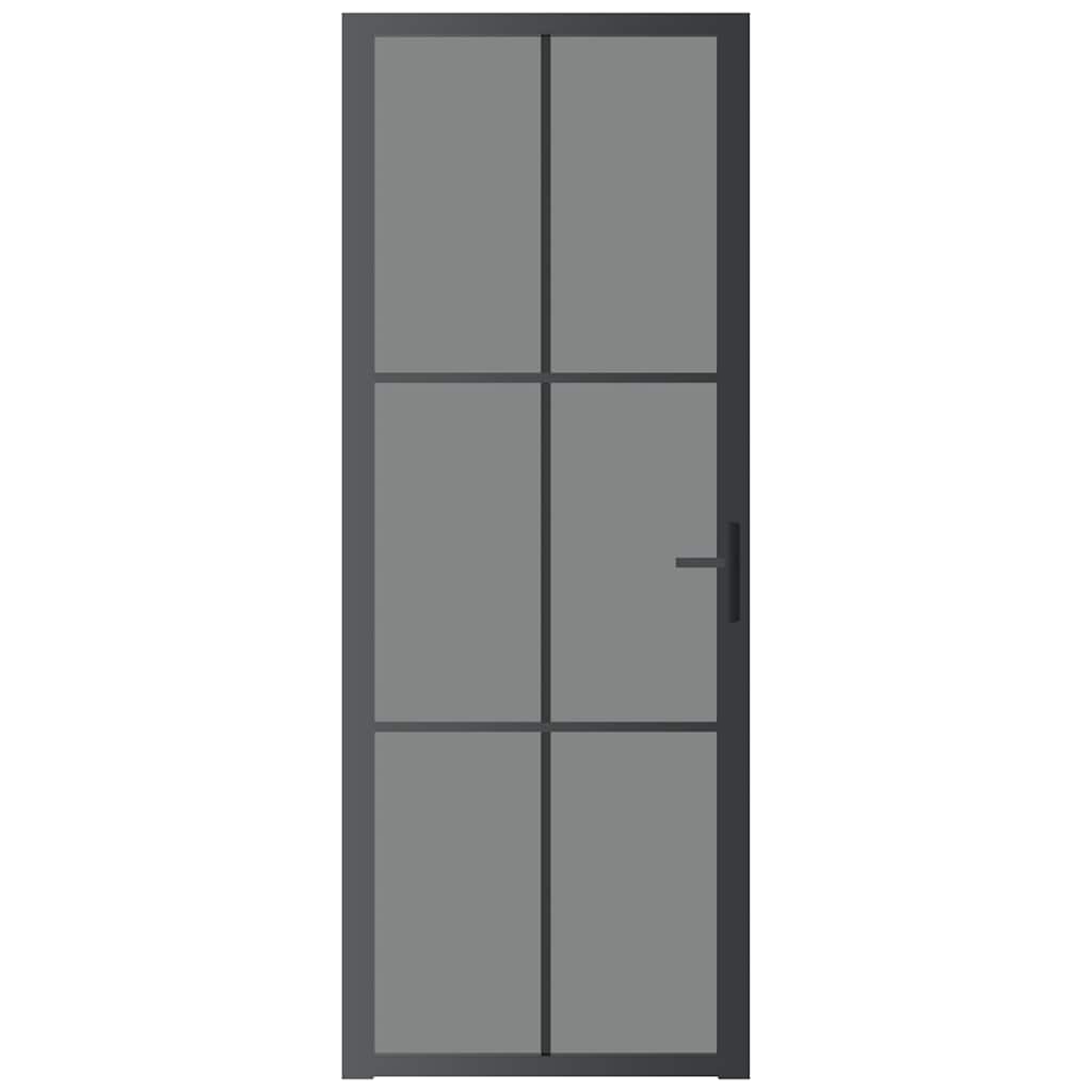 Vidaxl Porta interna 76x201,5 cm ESG vetro e nero in alluminio
