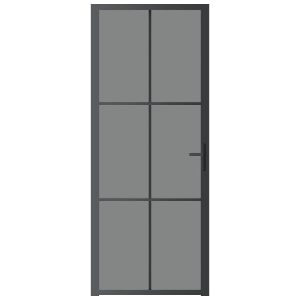 Vidaxl Puerta interior 83x201.5 cm de vidrio ESG y aluminio negro