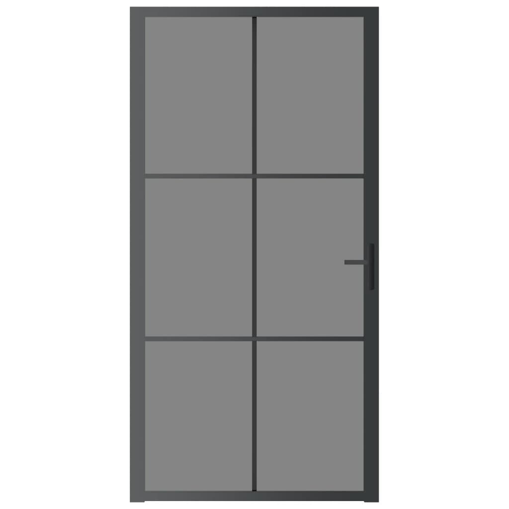Vidaxl Inner Door 102.5x201.5 cm de vidrio ESG y negro de aluminio