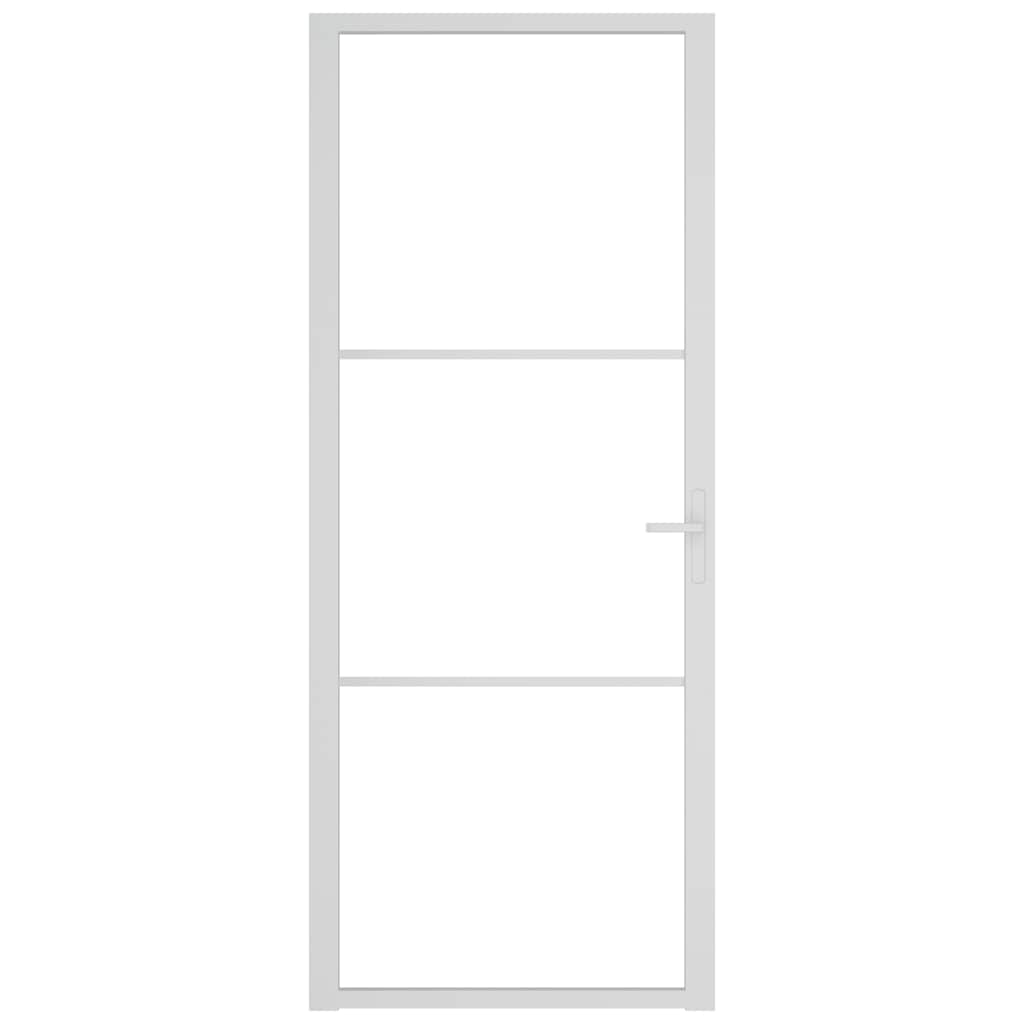 Vidaxl Puerta interior 83x201.5 cm de vidrio ESG y aluminio blanco