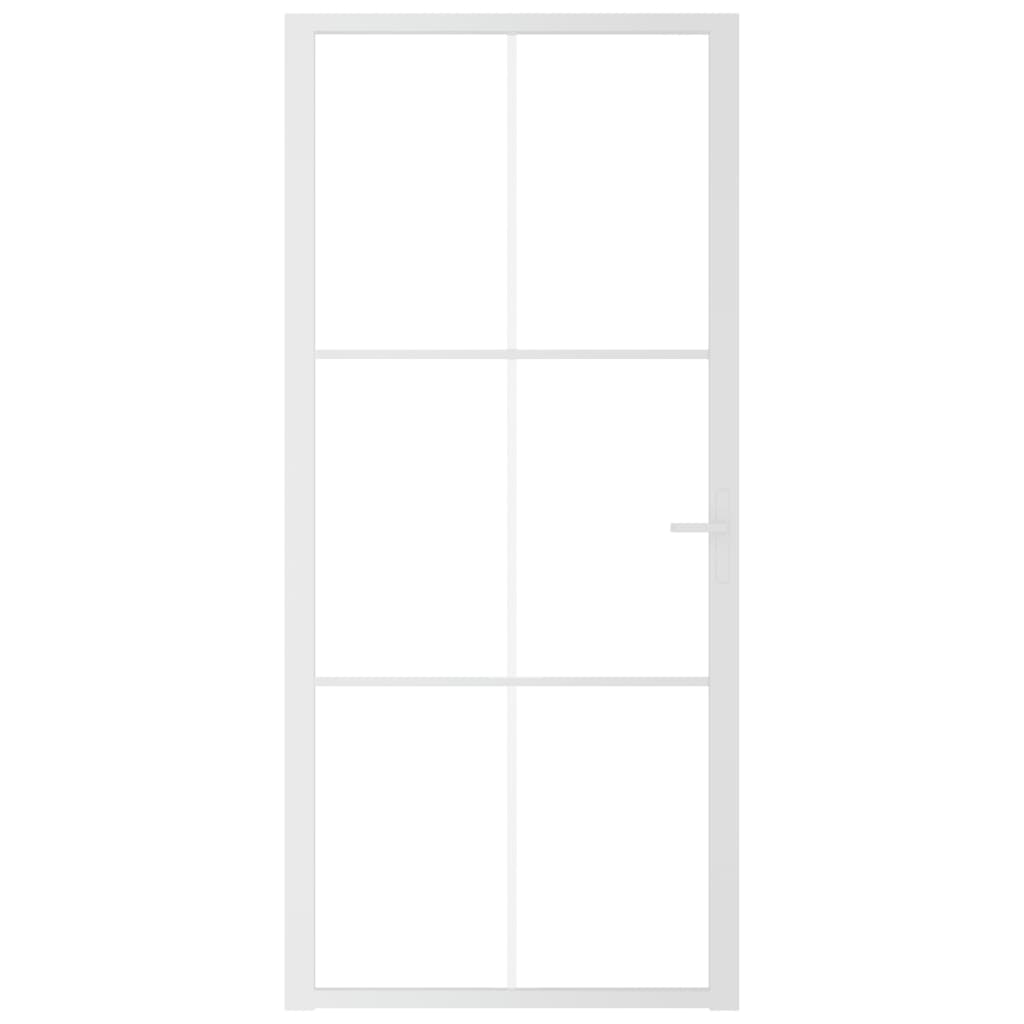 Vidaxl Puerta interior 93x201.5 cm de vidrio ESG y aluminio blanco