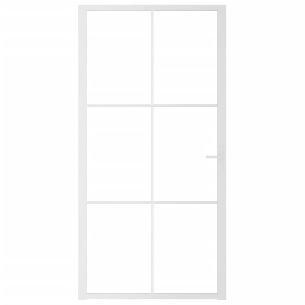 Vidaxl Puerta interior 102.5x201.5 cm de vidrio ESG y aluminio blanco