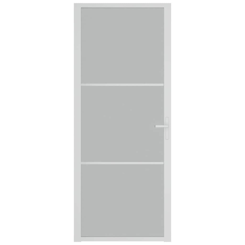 Vidaxl Puerta interior 83x201.5 cm de vidrio mate y blanco de aluminio