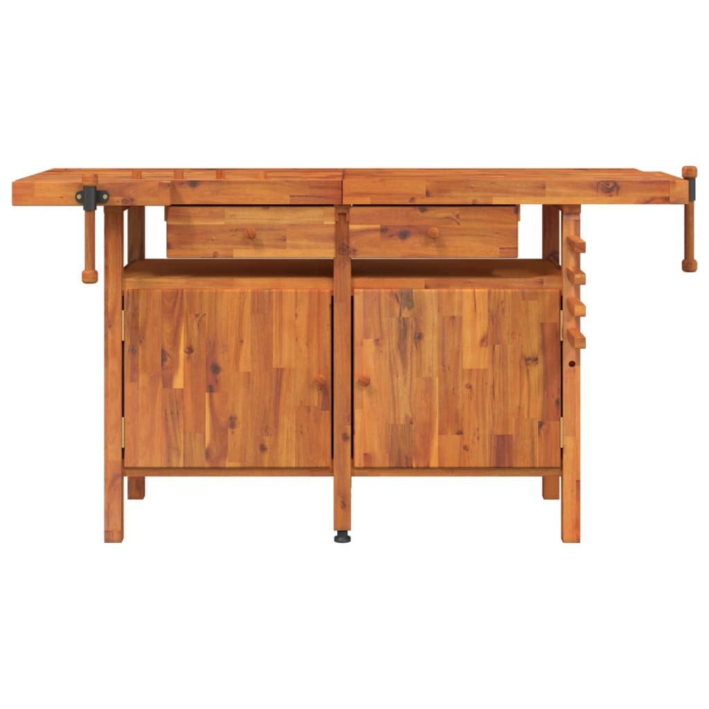 Vidaxl Workbench con cassetti e viti bancarie 162x62x83 cm acaciahout