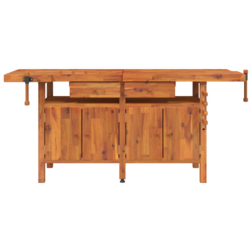 Vidaxl Workbench con cassetti e viti bancarie 192x62x83 cm acaciahout