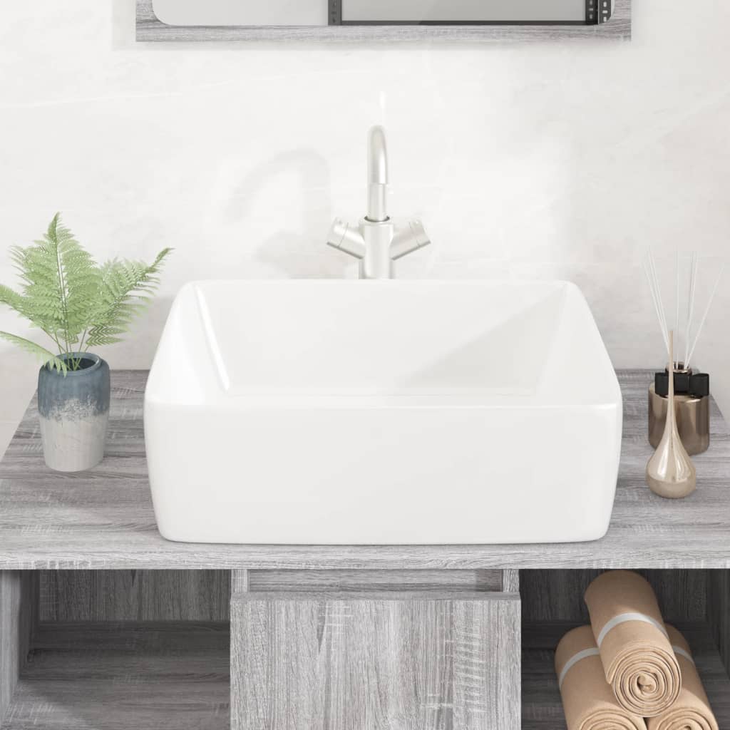 Vidaxl Washbasin 48x37x13 Cerámica rectangular blanco