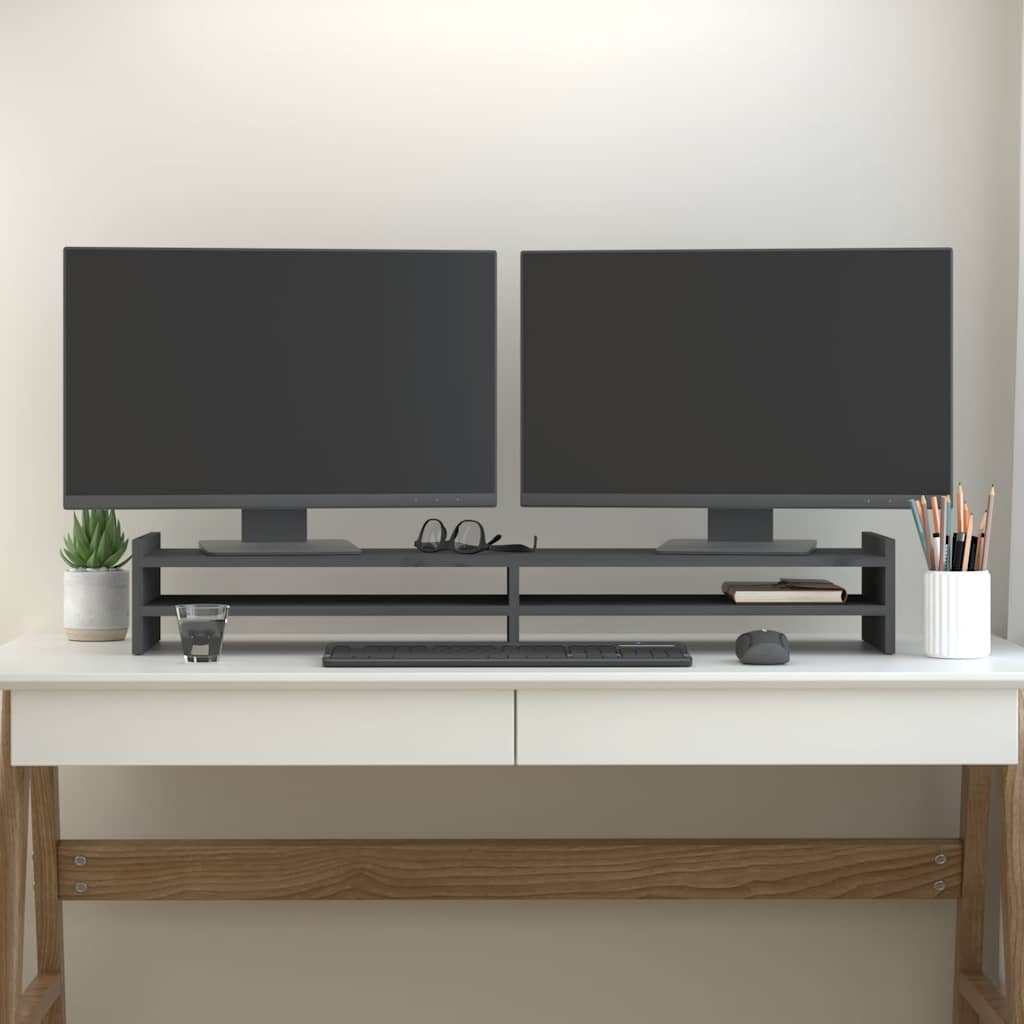 VIDAXL Monitor Standard 100x27x15 cm Pin grigio