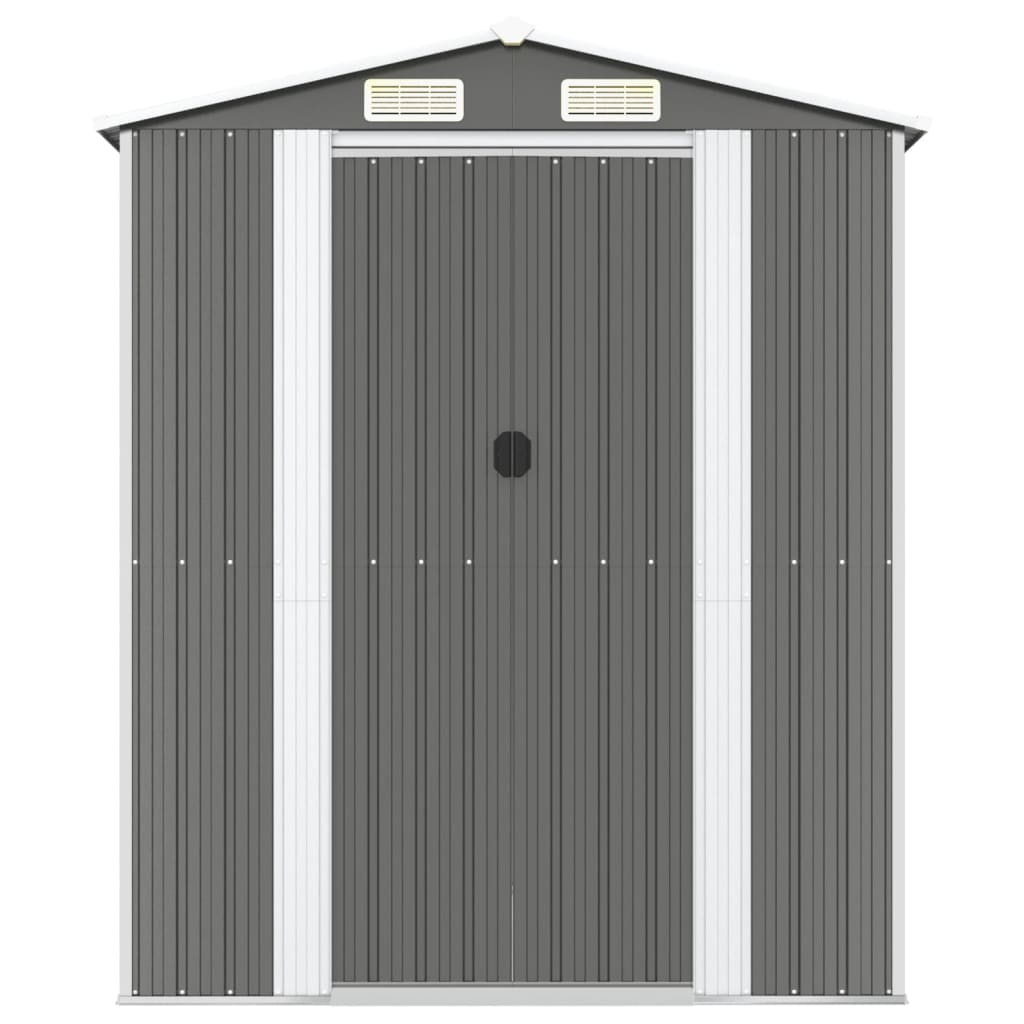 Vidaxl Garden Shed 192x191x223 cm de acero galvanizado gris claro