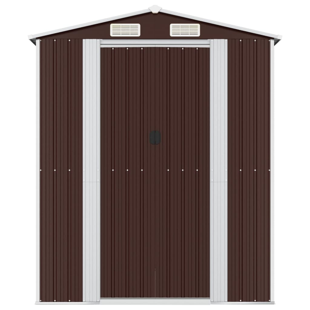 VidaXL Tuinschuur 192x274x223 cm gegalvaniseerd staal donkerbruin