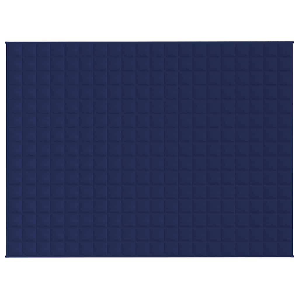 VIDAXL Coperta debole 150x200 cm 7 kg di tessuto blu
