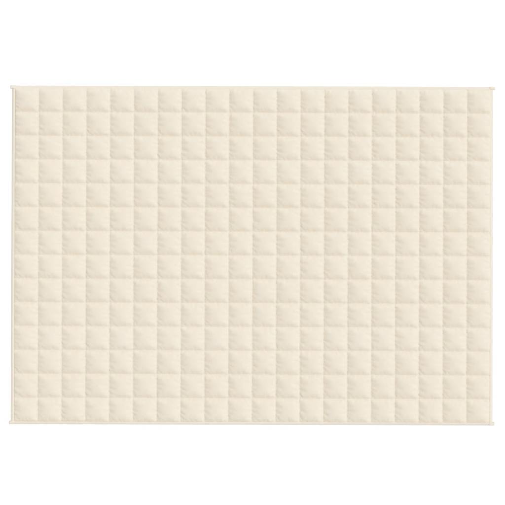 Vidaxl verzwaringsdeken 138x200 cm 6 kg stof lichtcrèmekleurig