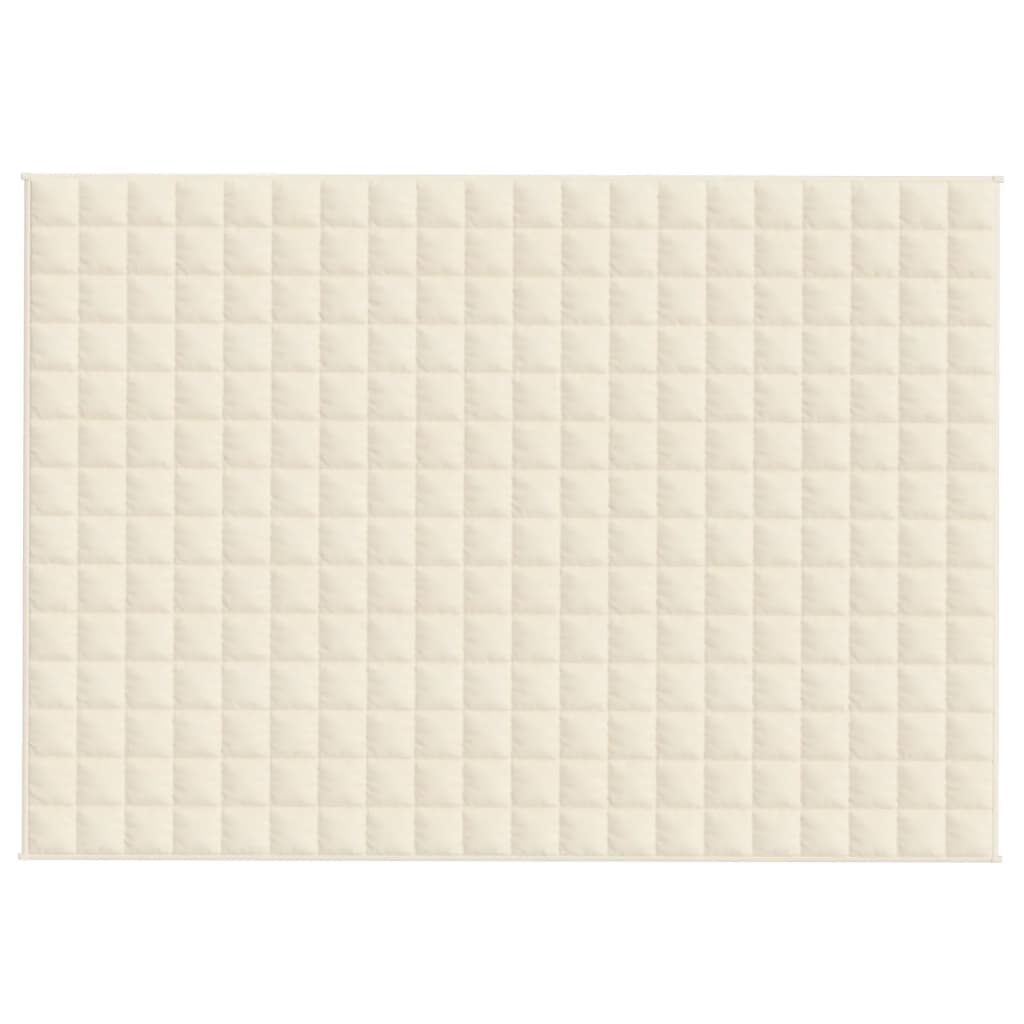 Manta de débil de Vidaxl 138x200 cm 10 kg de crema de luz de tela -cocinera