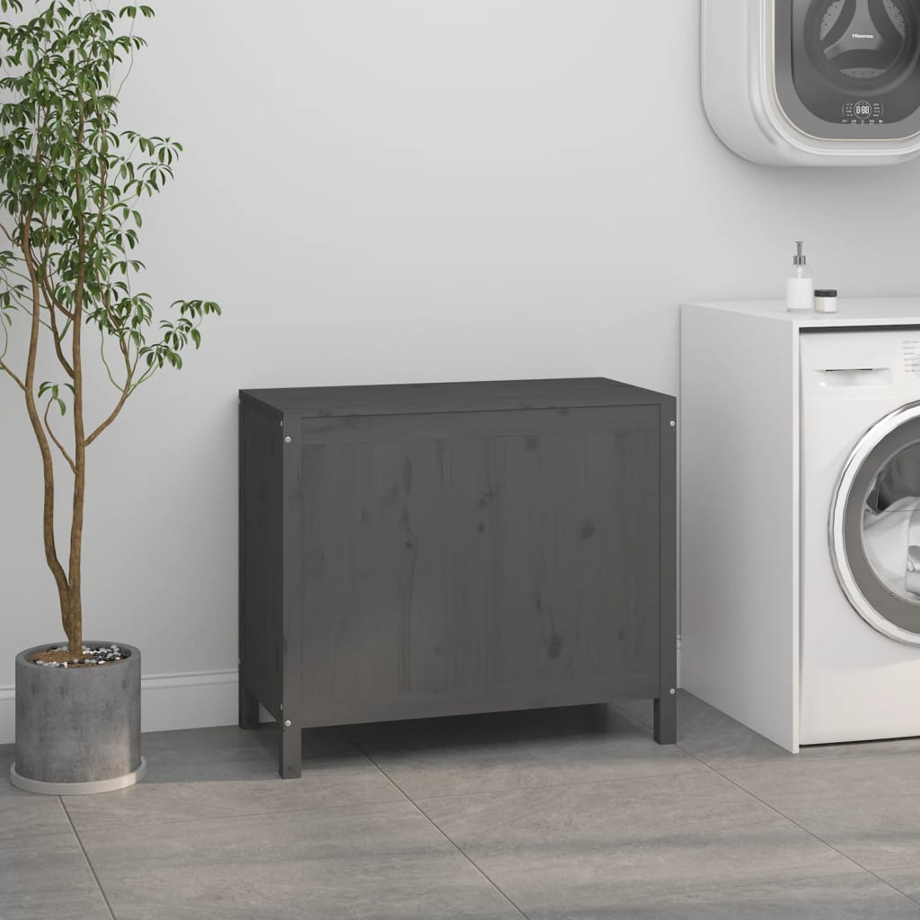Vidaxl Laundry Basket 88.5x44x76 cm Pine grigio