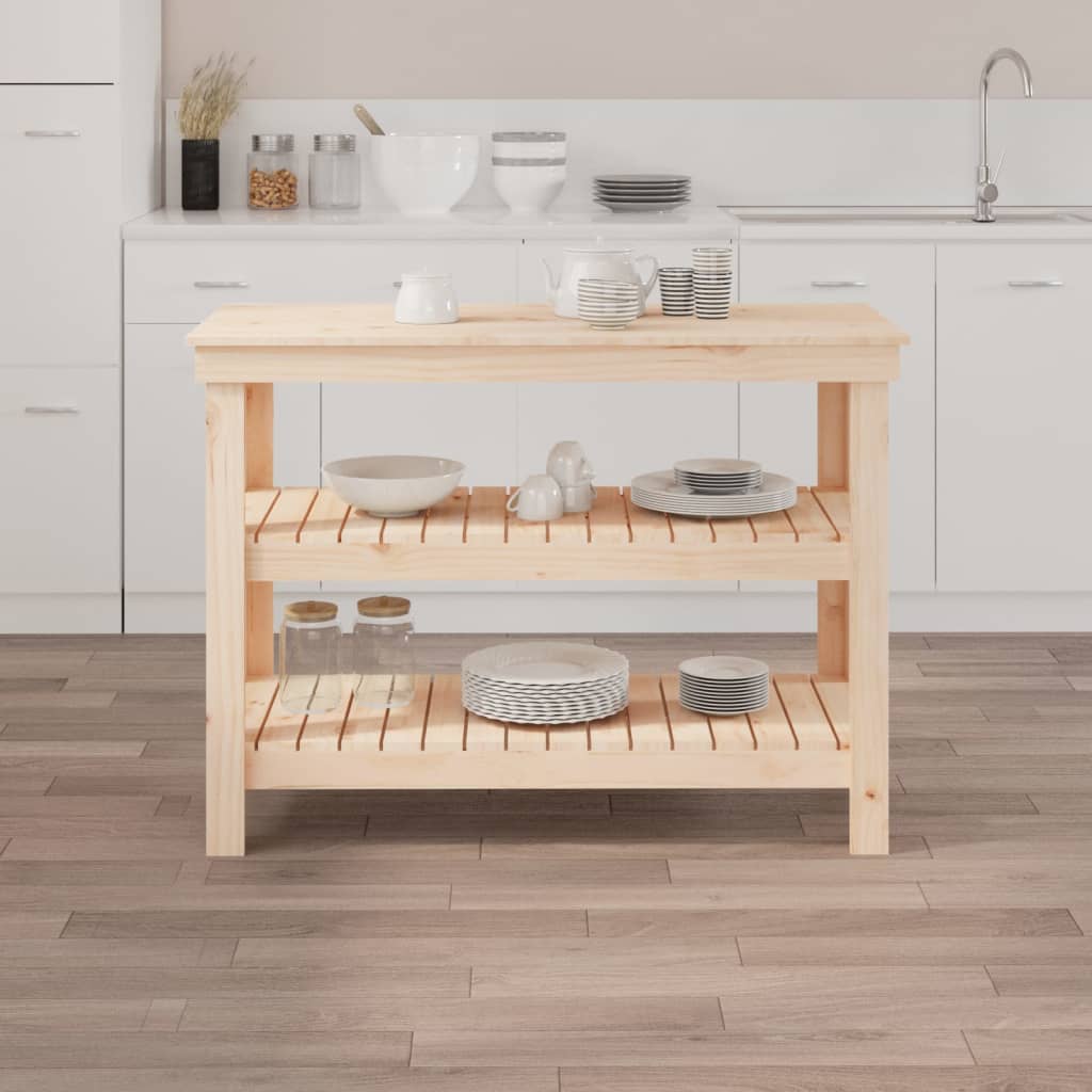 Vidaxl werkbank 110,5x50x80 cm massief grenenhout