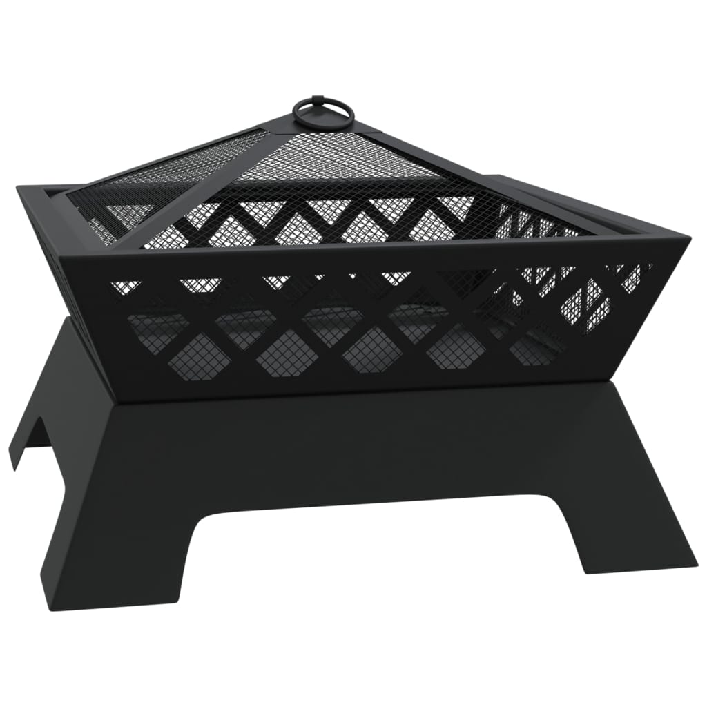 Vidaxl vuurplaats met pook xxl 50 cm staal