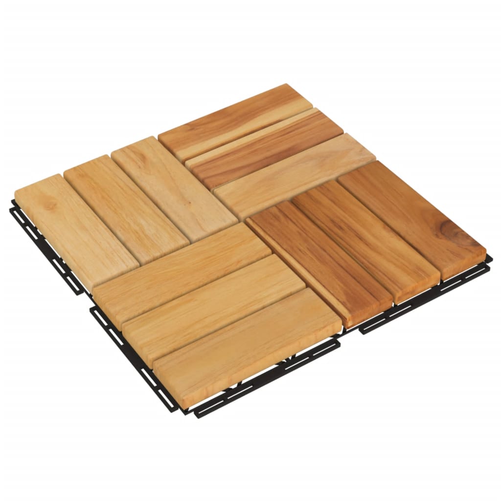 Vidaxl Terrace Tiles 30 PCS 30x30 cm de madera de teca sólida