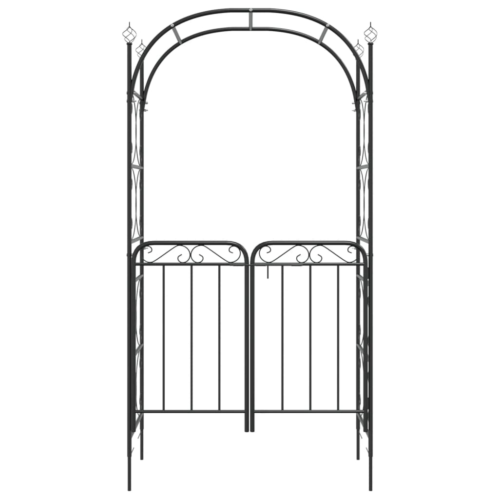 Vidaxl Garden Arch con porta 108x45x235 cm in acciaio nero