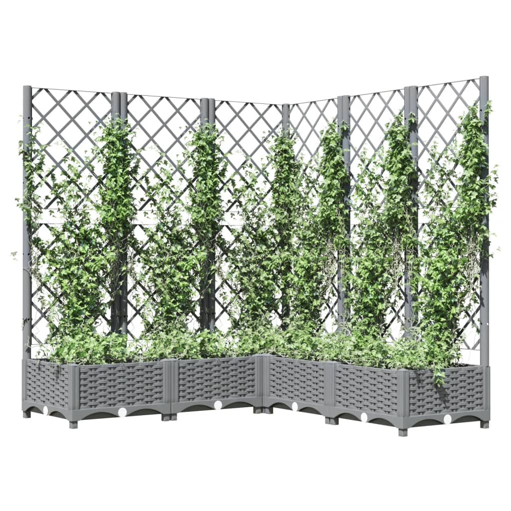 Plantilla Vidaxl con Latwerk 120x120x121.5 cm Polipropeno gris claro