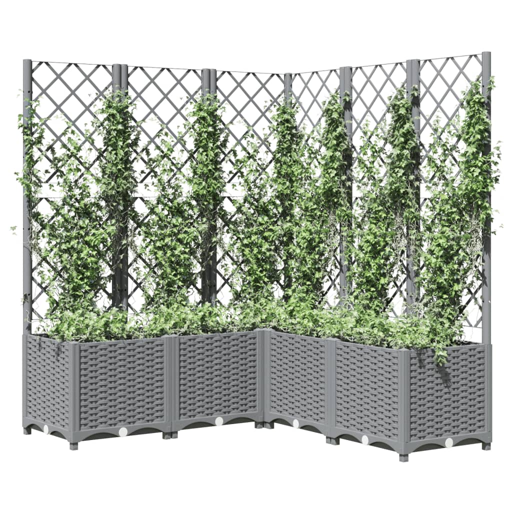 Plantera Vidaxl con Slat Work 120x120x136 CM Polipropeno Gray Light