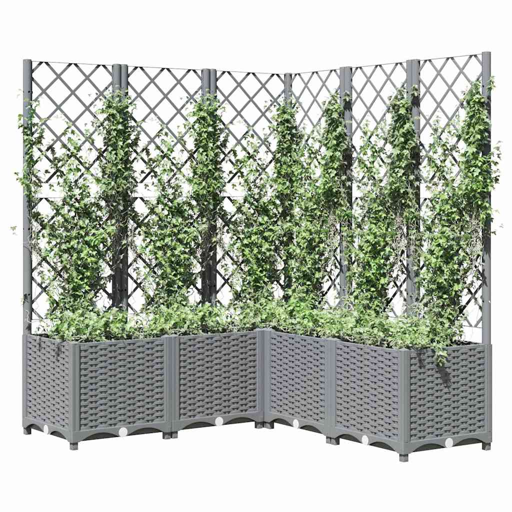Plantera Vidaxl con Slat Work 120x120x136 CM Polipropeno Gray Light
