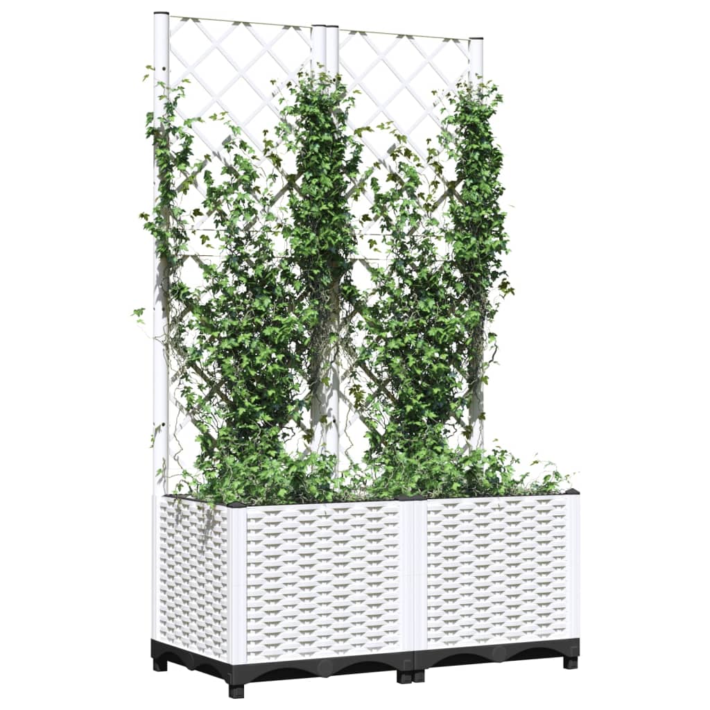 Caja de planificación Vidaxl con SLAT 80x40x136 CM Polypropene White