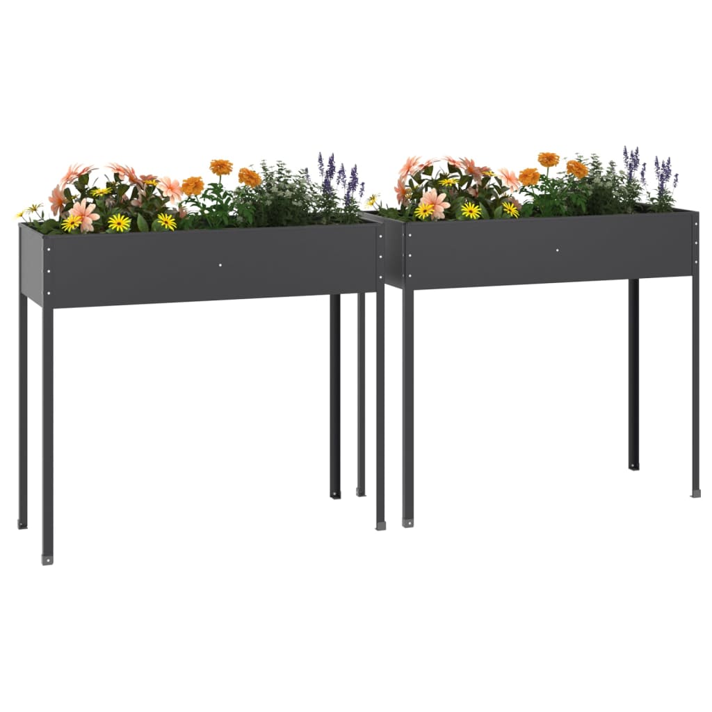 Vidaxl Fiorsters 2 St Galvanized Steel Anthrored