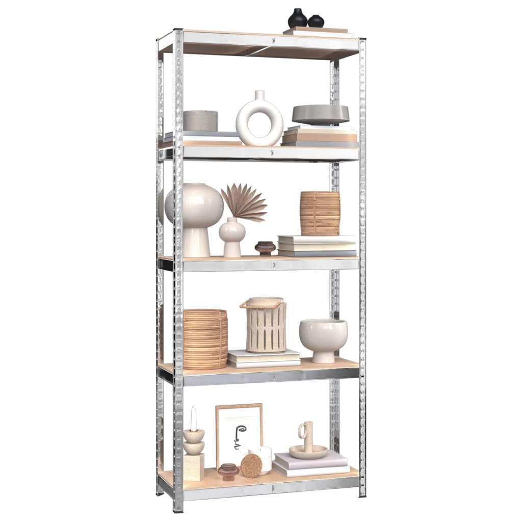 Vidaxl Storage Rack de 5 capas de acero y plata procesada