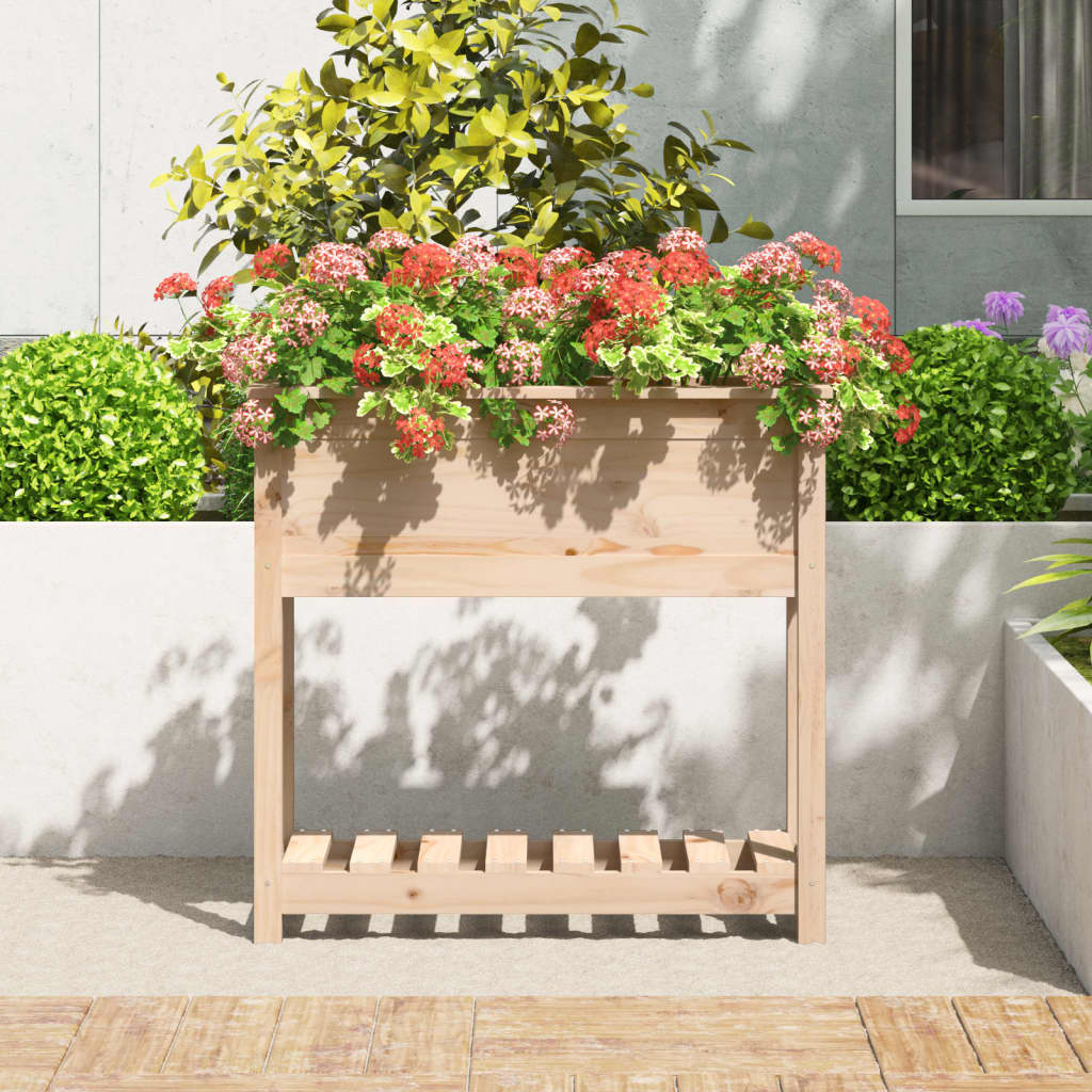 Vidaxl fioriera con scaffale 82.5x34.5x81 cm pino solido