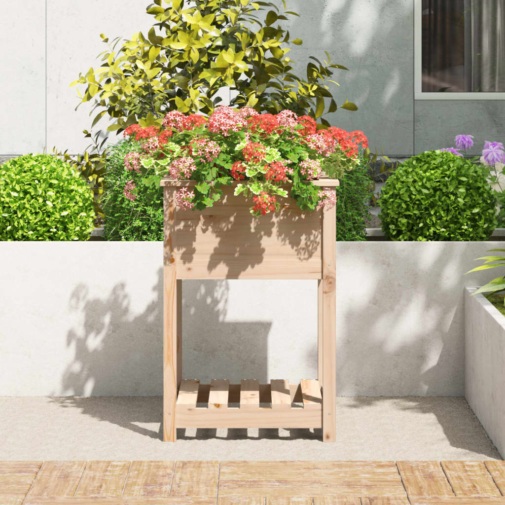 Vidaxl fioriera con scaffale 54x54x81 cm pino solido